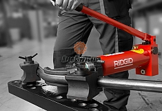 Использование трубогиба гидравлического ручного с открытой пластиной Ridgid 3801