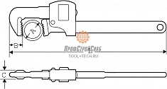 Размеры ключа трубного Super-Ego Stillson 8"